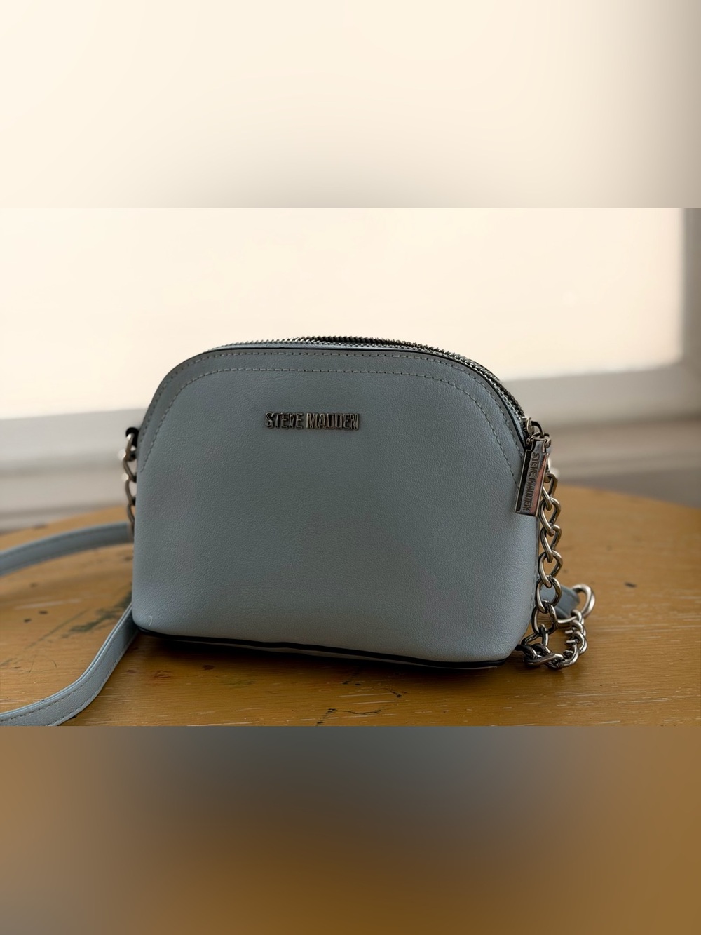 Steve Madden Blue Dome Crossbody with Chain Strap